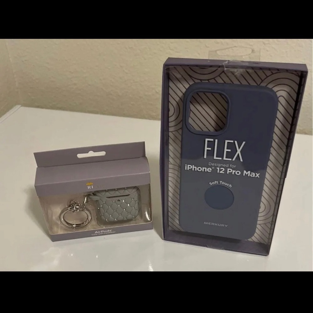 Flex phone 12 pro max Case & Ritech Airpods Case with Carbiner